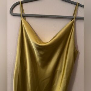 Joie Satin Olive Slip Dress - Size Small (S/P)